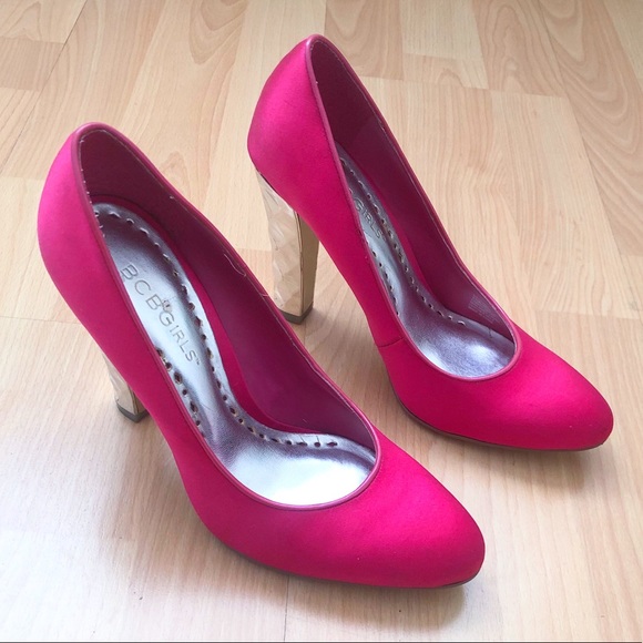 BCBGirls Debra hot pink satin pumps sz 5.5 - Picture 2 of 10